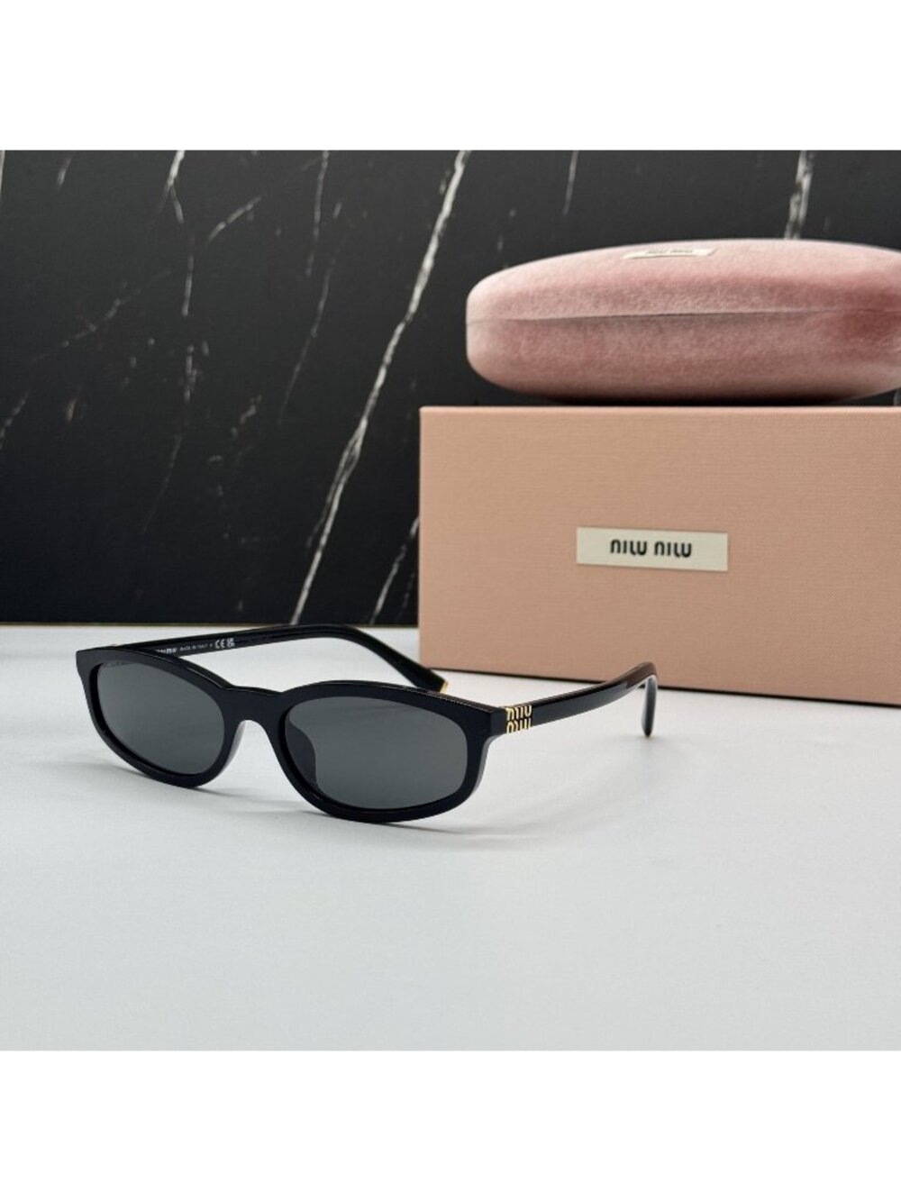 NEW MIU MIU MUA06S 16K08Z SUNGLASSES BLACK WOMEN MU A06S, SMU A06 EYEWEAR